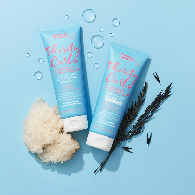 Umberto Giannini Thirsty Curls Moisture Surge kuru ve neme ihtiyaç duyan bukleler için bakım ürünü