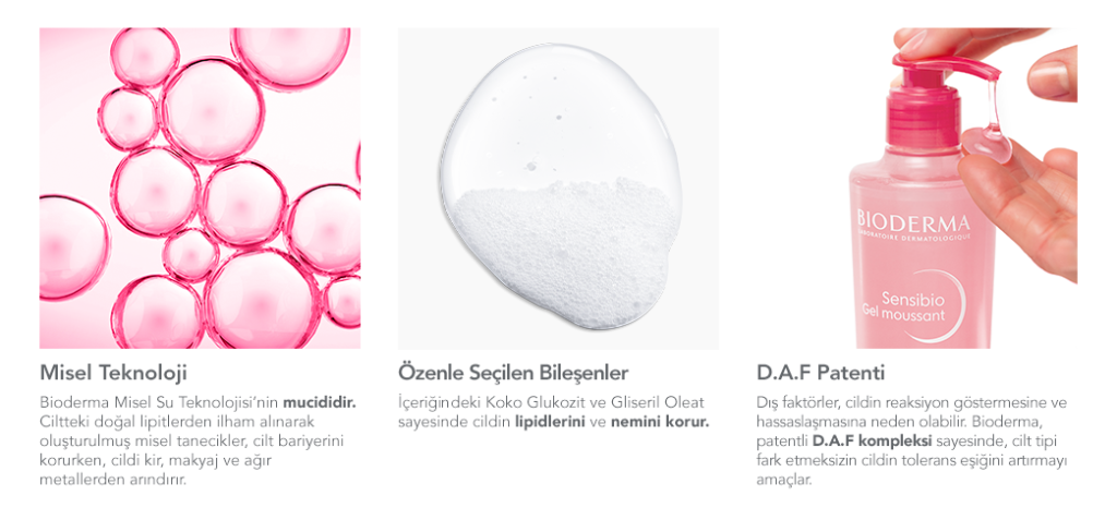 Bioderma Sensibio - Misel Teknoloji, Özenle Seçilen Bileşenler ve D.A.F Patenti
