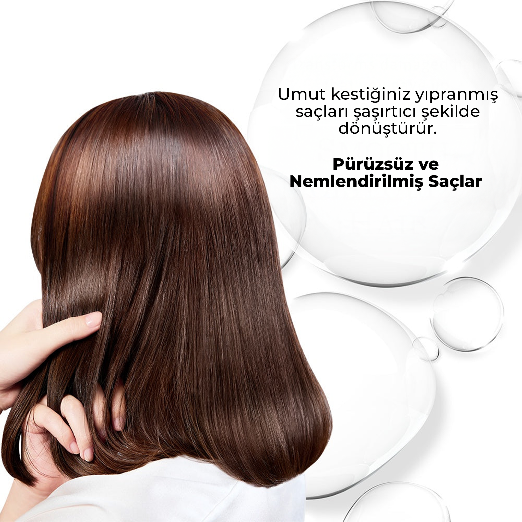Fino ile pürüzsüz ve nemlendirilmiş saçlar
