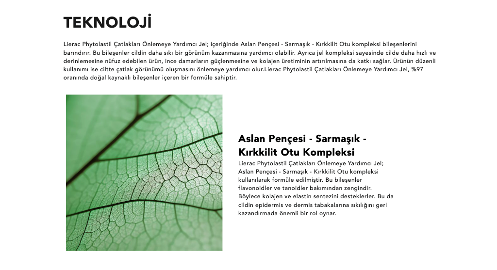 Lierac Phytolastil Çatlak Jeli - Aslan Pençesi, Sarmaşık ve Kırkkilit Otu İçerikli