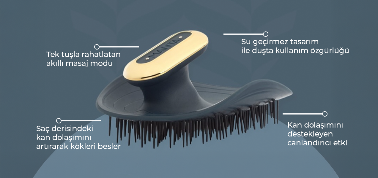Manta akıllı masaj modlu saç fırçası