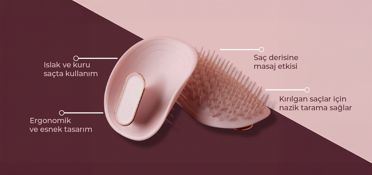 Manta ergonomik esnek saç fırçası