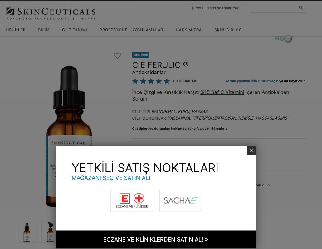 SkinCeuticals Yetkili Satıcı Sachane