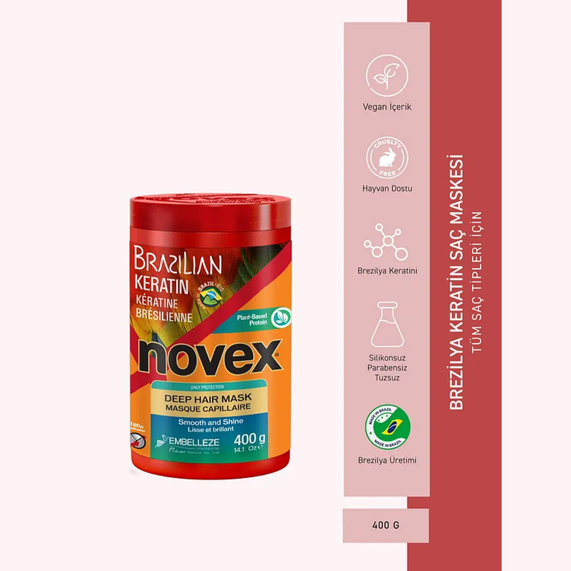 Novex Brazilian Hair 400 Grams Novex Brazilian Keratin Hair Mask