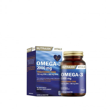 Nutraxin Omega-3 Balık yağı 2000mg 60 Kapsül