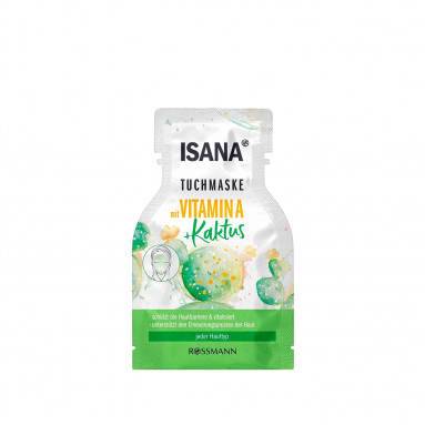 Isana Vitamin A & Kaktüs Kağıt Maske 1 Adet