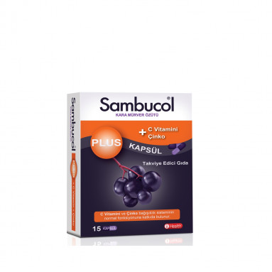 Sambucol Plus Kara Mürver + C Vitamini & Çinko 15 Kapsül